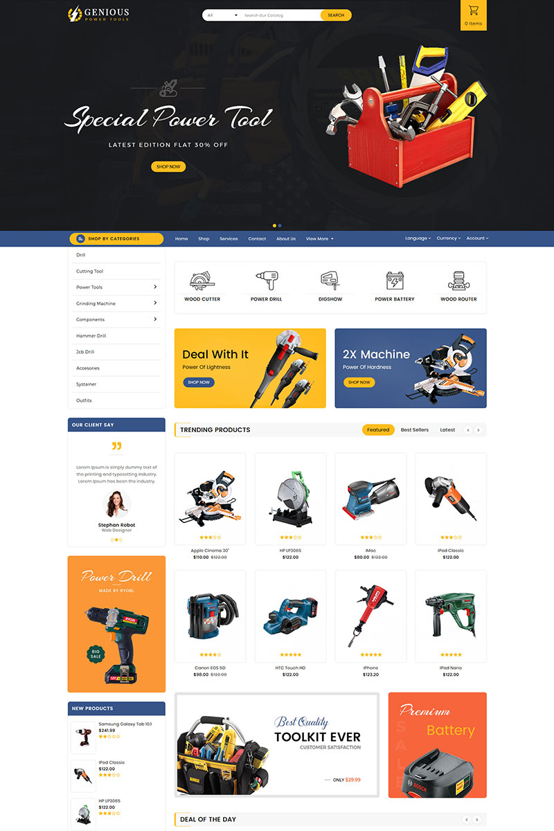 Genious Tools OpenCart Template