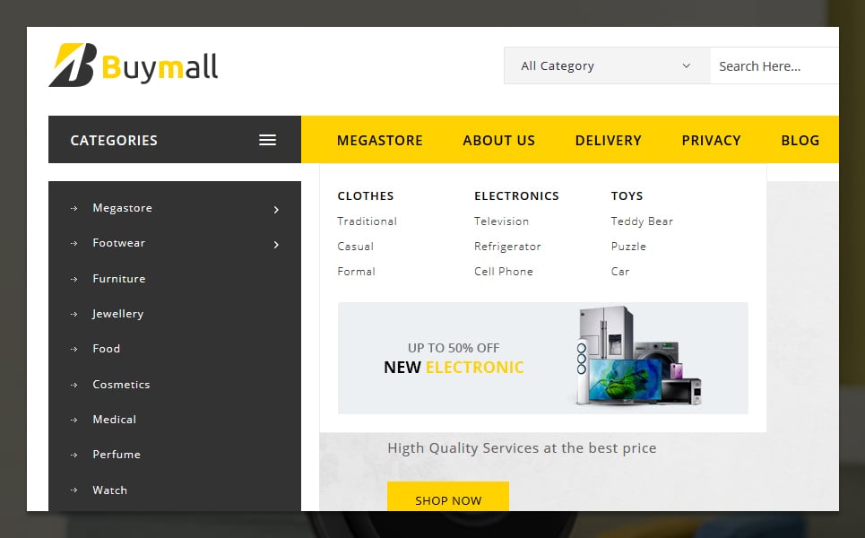 PrestaShop Theme namens "Buymall" #84602