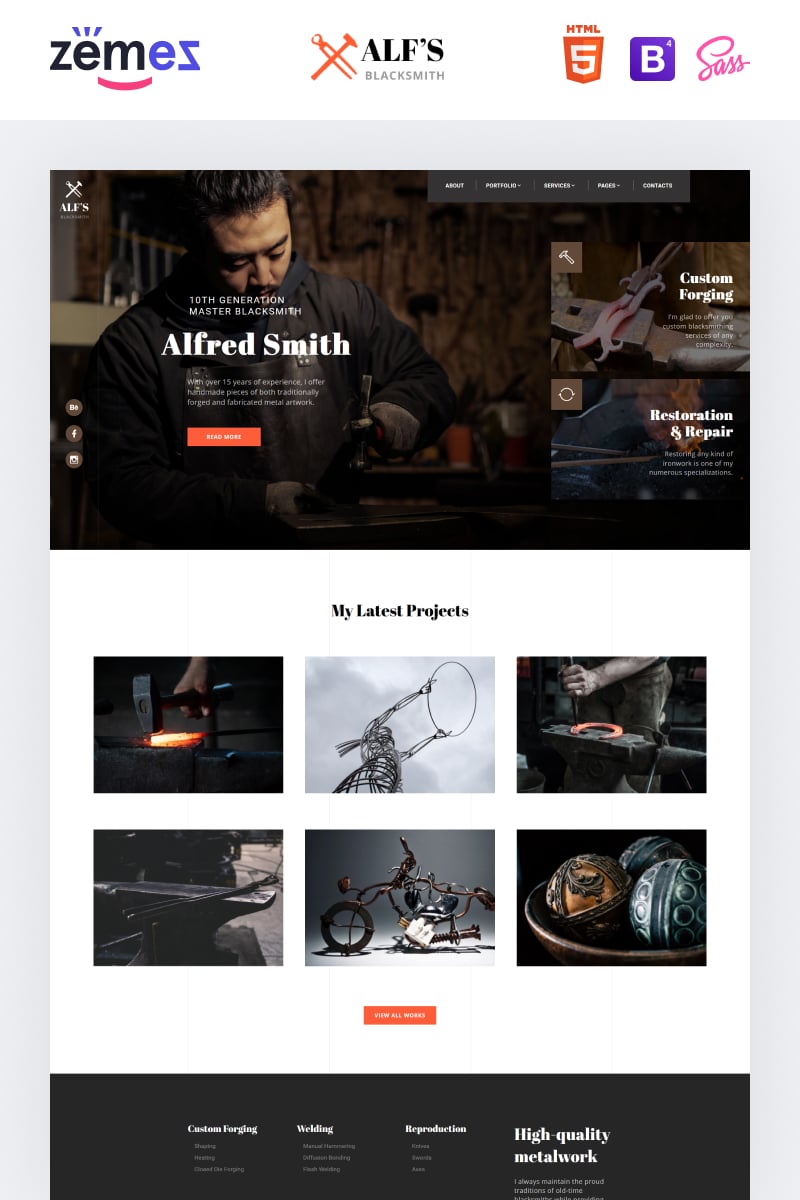 ALF's - Personal Page Modern Multipage HTML Template Web №84789 - captura de tela