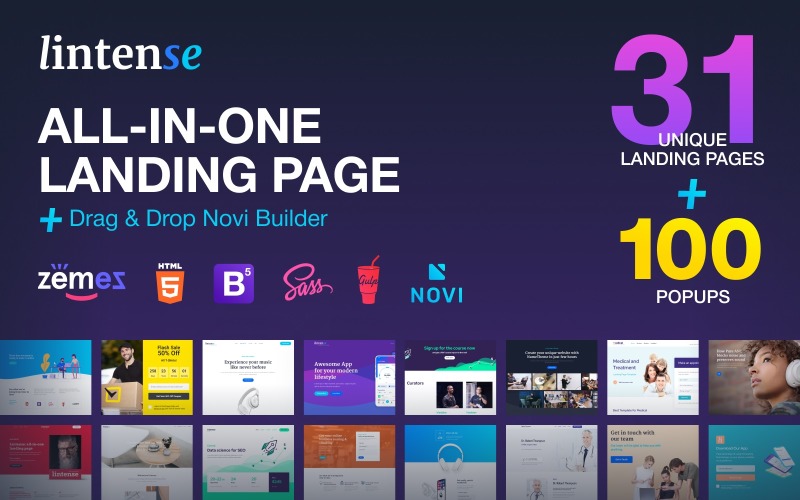 Lintense - All-in-one Landing Page Template