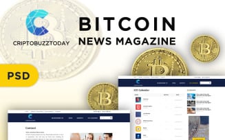 News Magazine Bitcoins PSD Template