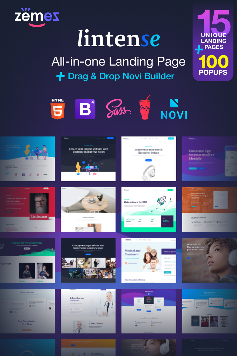 Responsywny szablon Landing Page Lintense - All-in-one #84721 - zrzut ekranu