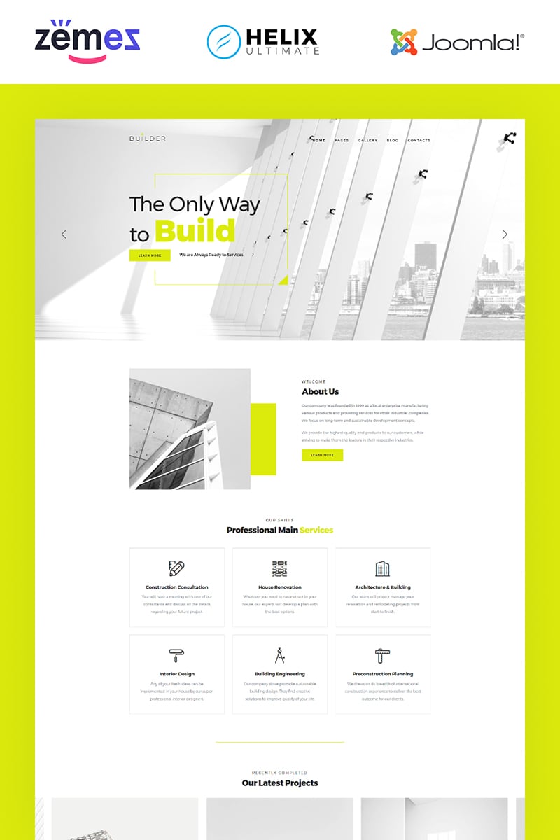 Tema Joomla Responsive #84735 "Builder - Construction Company Multipage Corporate"