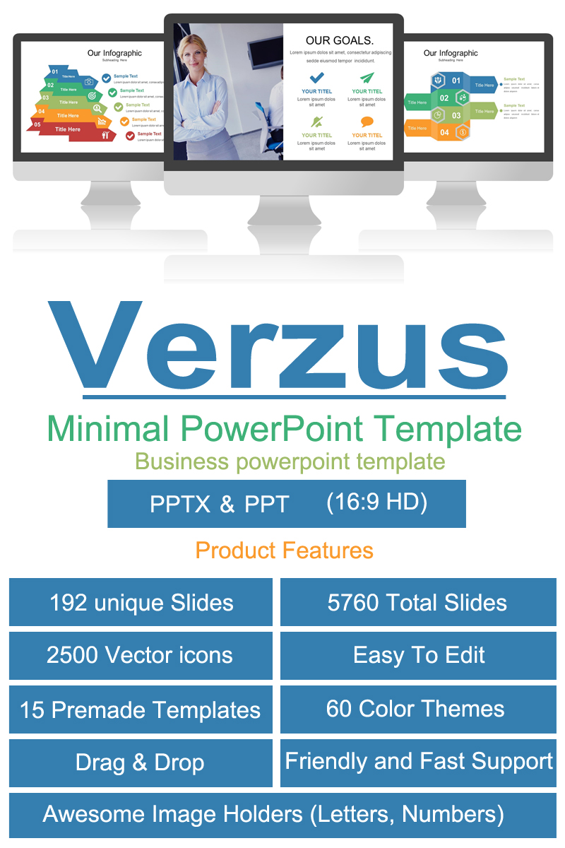 "Verzus Minimal" Premium PowerPoint Template №84781 - screenshot