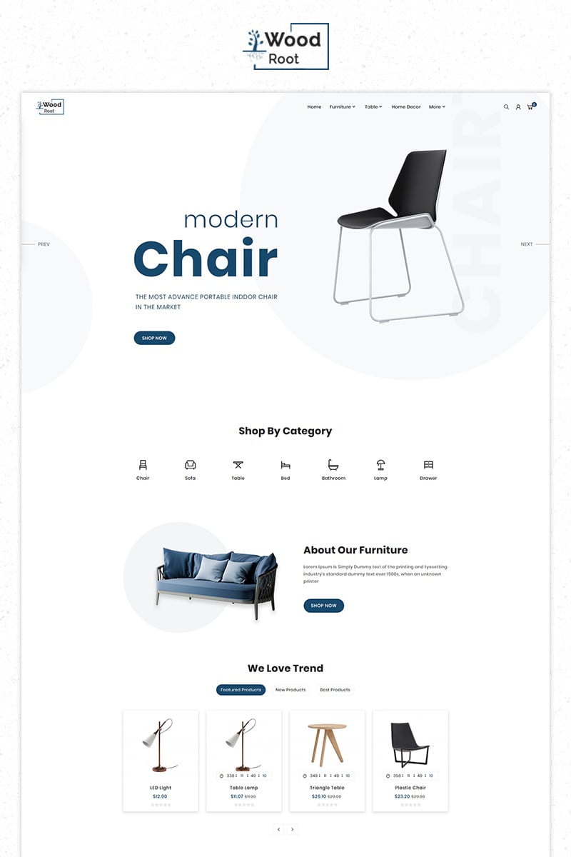 Free Wood Root Furniture Responsive Premium Store PrestaShop Theme