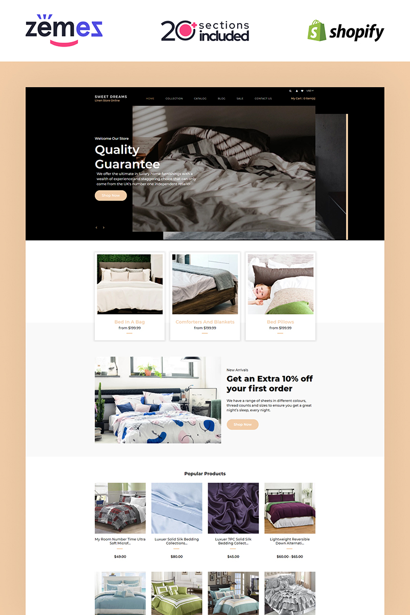Sweet Dreams - Linen & Lace Multipage Elegant Shopify Theme
