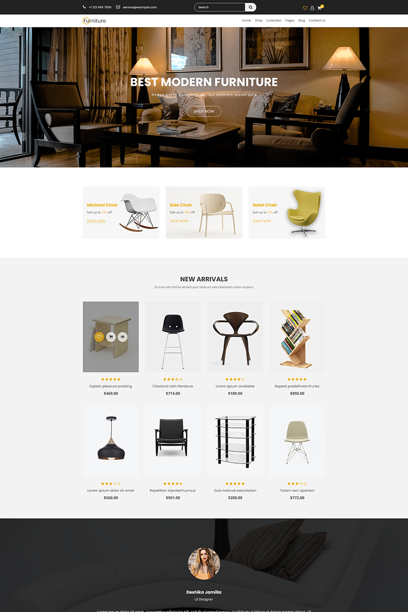 "Furniture - Creative Multi-Purpose" - адаптивний PSD шаблон №84959 - скріншот