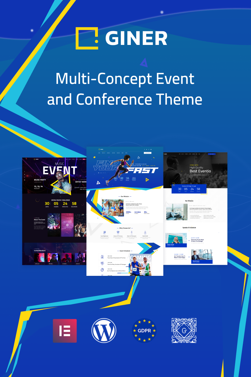 "Giner | Multi-Concept Event" WordPress thema №84944 - screenshot
