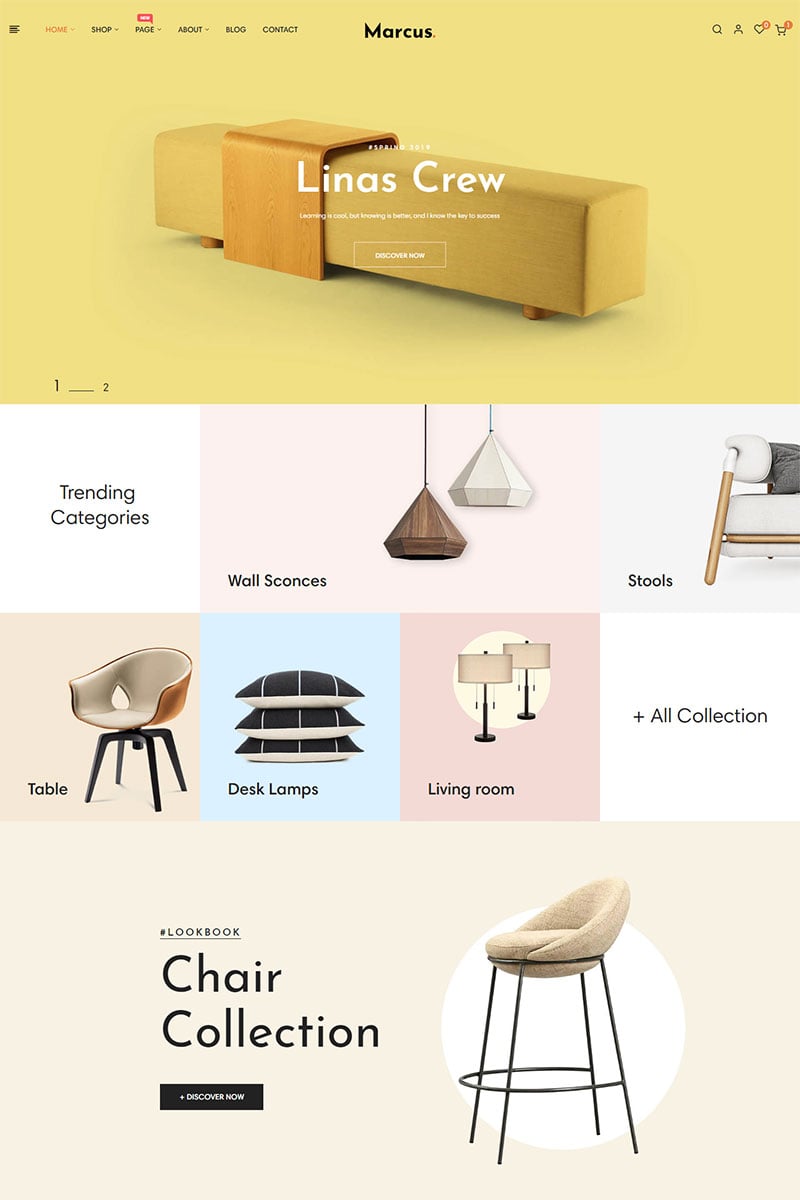 Marcus - Furniture & Home Decor PrestaShop-tema #84996 - skärmbild