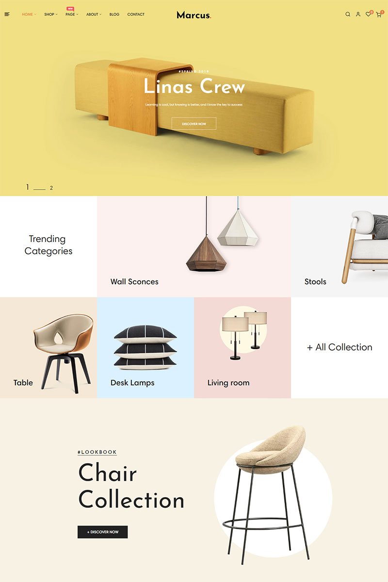 Szablon PrestaShop Marcus - Furniture & Home Decor #84996 - zrzut ekranu