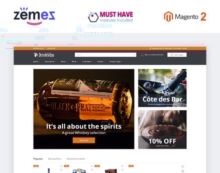 DrinkVibe - Liquor Store Ready-to-Use Clean Magento Theme