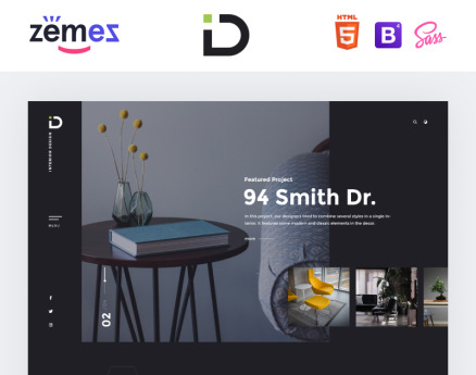 Interior Design - Stylish HTML Bootstrap4 Landing Page Template