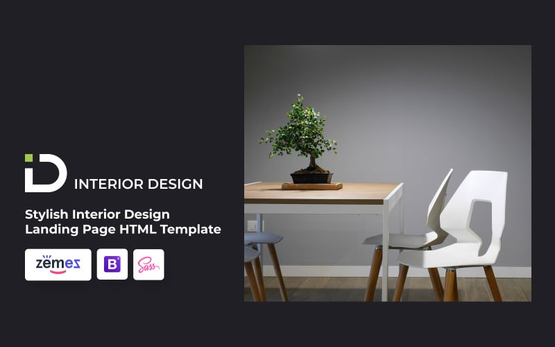 ID - Interior Design Studio Website Template Landing Page Template