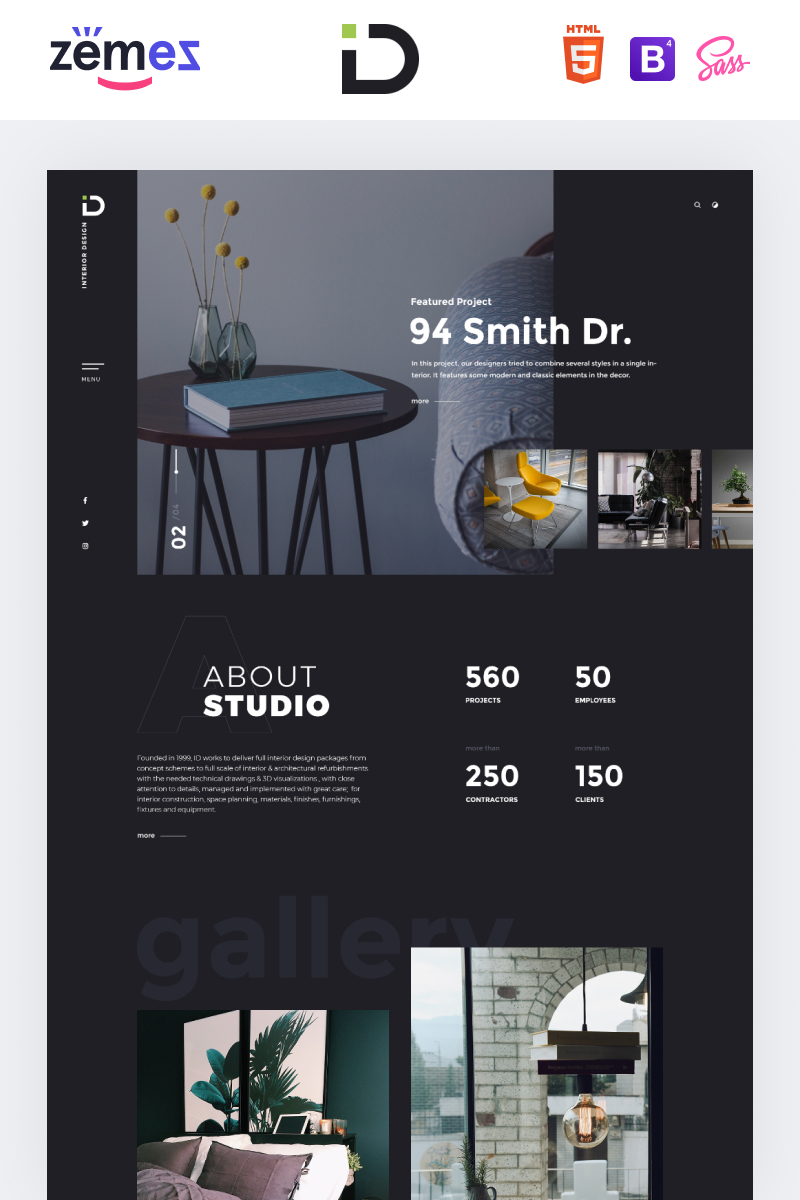Responsivt Interior Design - Stylish HTML Bootstrap4 Landing Page-mall #85059
