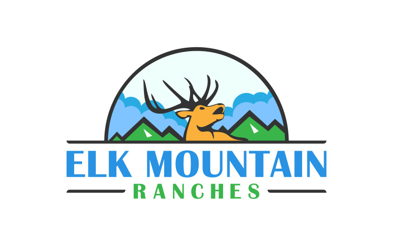 Elk Mountain Ranches Agriculture Logo Design Logo Template