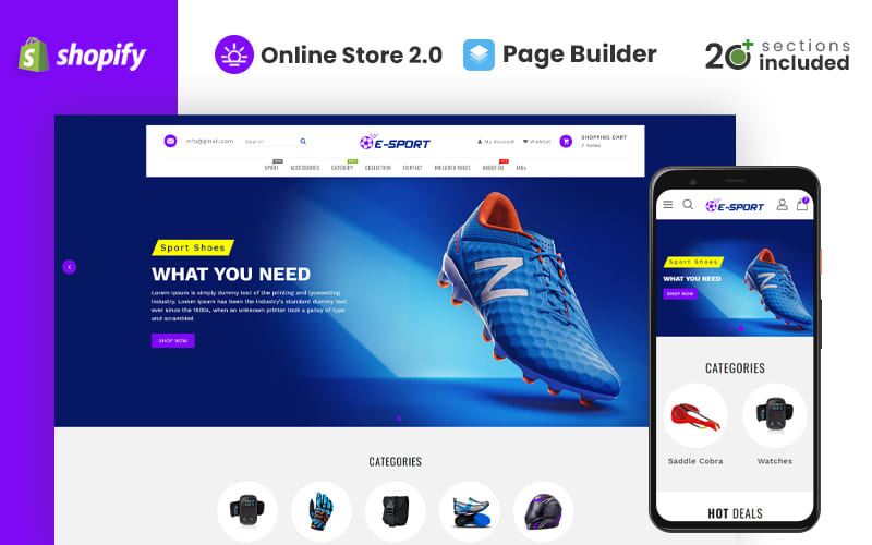 Esport Sports Store Shopify Theme