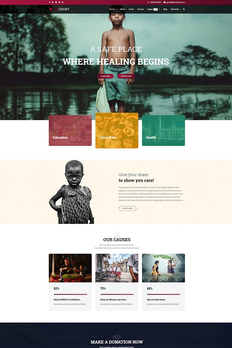 Grant - Nonprofit / Charity Joomla Template