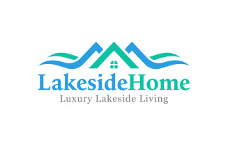 Luxury Lakeside Home Real Estate Logo Design