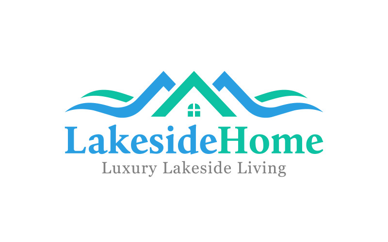 Luxury Lakeside Home Real Estate Logo Design Logo Template