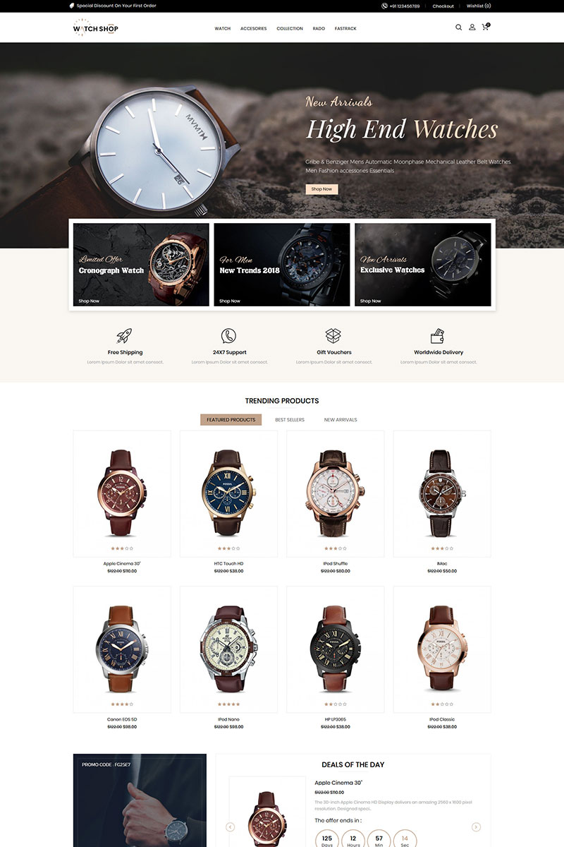 Responsive Watch Store Responsive Opencart #85153 - Ekran resmi