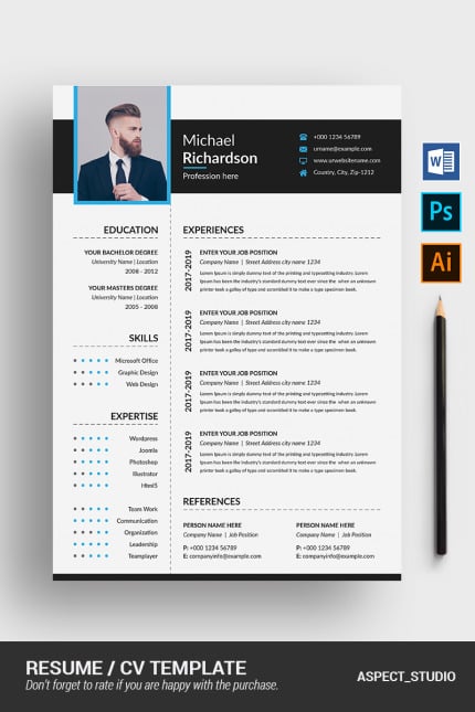 Template #85263 Page Resume Webdesign Template - Logo template Preview