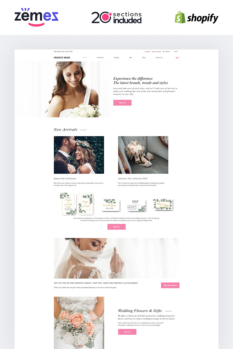 Perfect Bride - Wedding Salon Shopify Theme