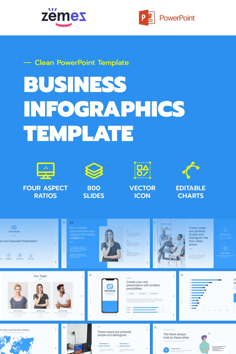 PowerPoint šablona "Entorum - Business with flexible infographics" #85229