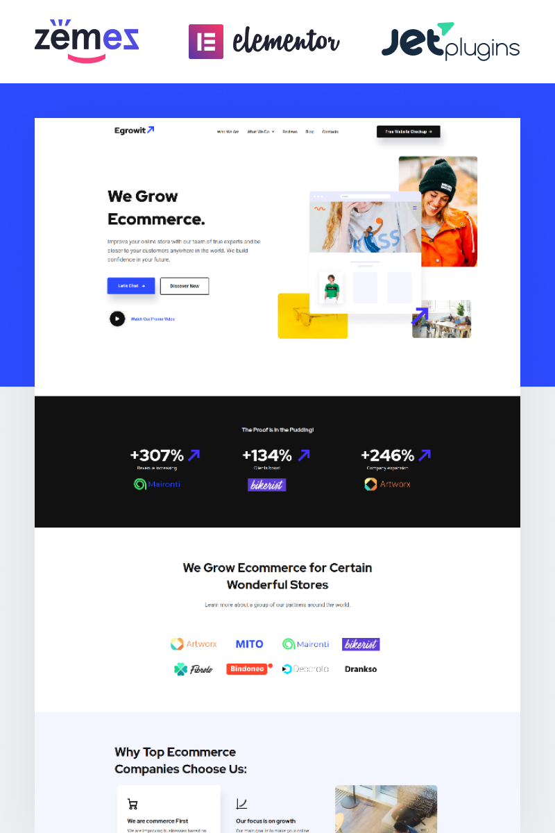 Template WordPress Responsive #85267 "Egrowit - Digital Marketing Consultant Elementor" - screenshot