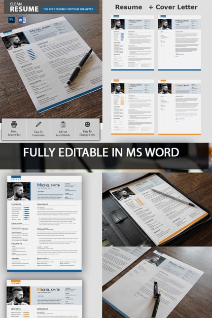 Template #85315 Resume A4 Webdesign Template - Logo template Preview