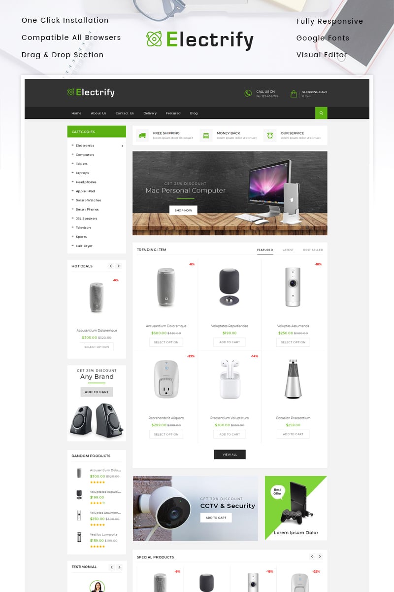 Responsywny szablon Shopify Electrify - Digital Store #85332 - zrzut ekranu