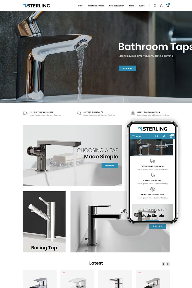 Sterling - Bathroom Accessories Store OpenCart Template