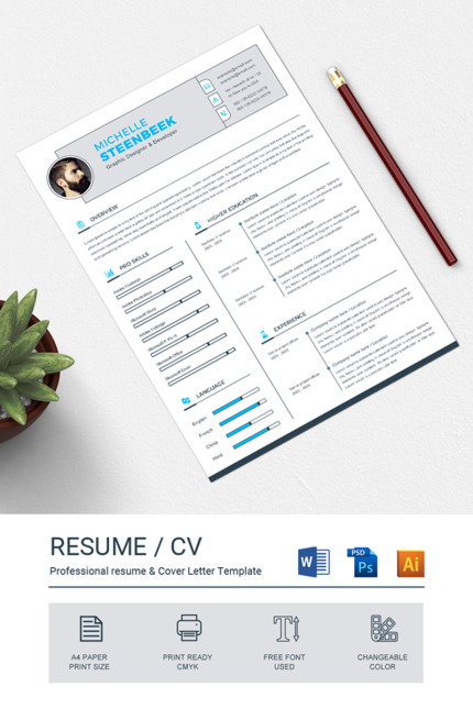 Template #85408 Clean Resume Webdesign Template - Logo template Preview