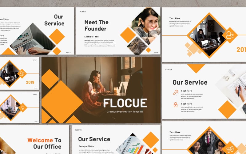 Flocue Business PowerPoint template PowerPoint Template