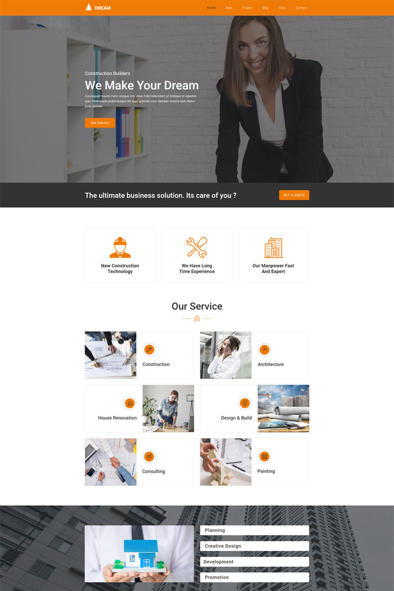 Reszponzív Dream-Construction Building Company Muse sablon 85467