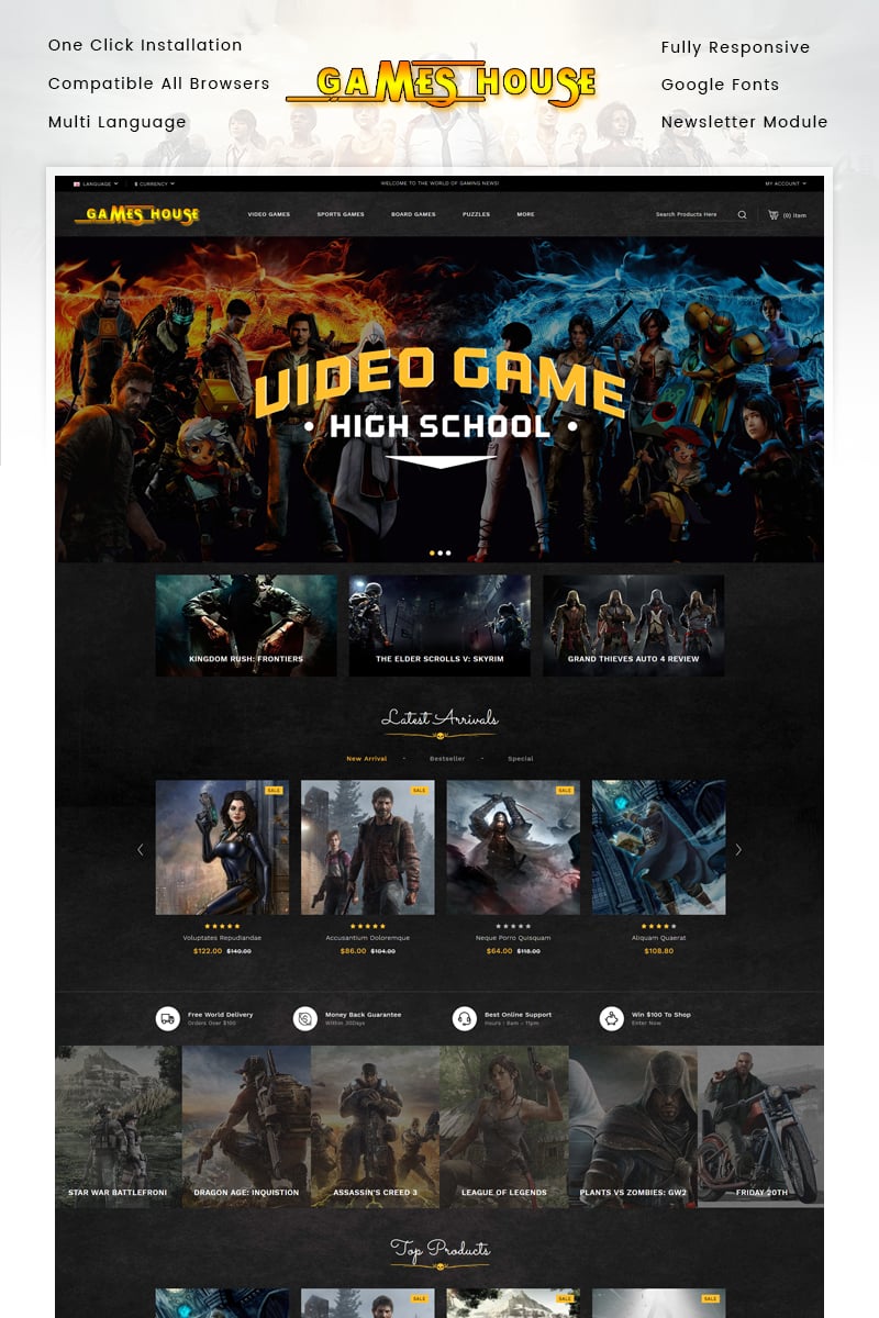 Video Games Store OpenCart Template