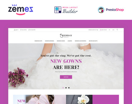 Hedday- Wedding Responsive Template PrestaShop Theme