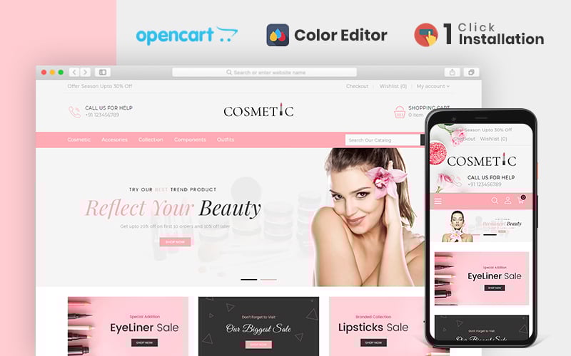 Cosmetics Store Responsive OpenCart Template