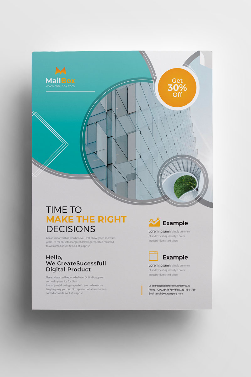 Mailbox - Water colour Flyer Corporate Identity Template - screenshot
