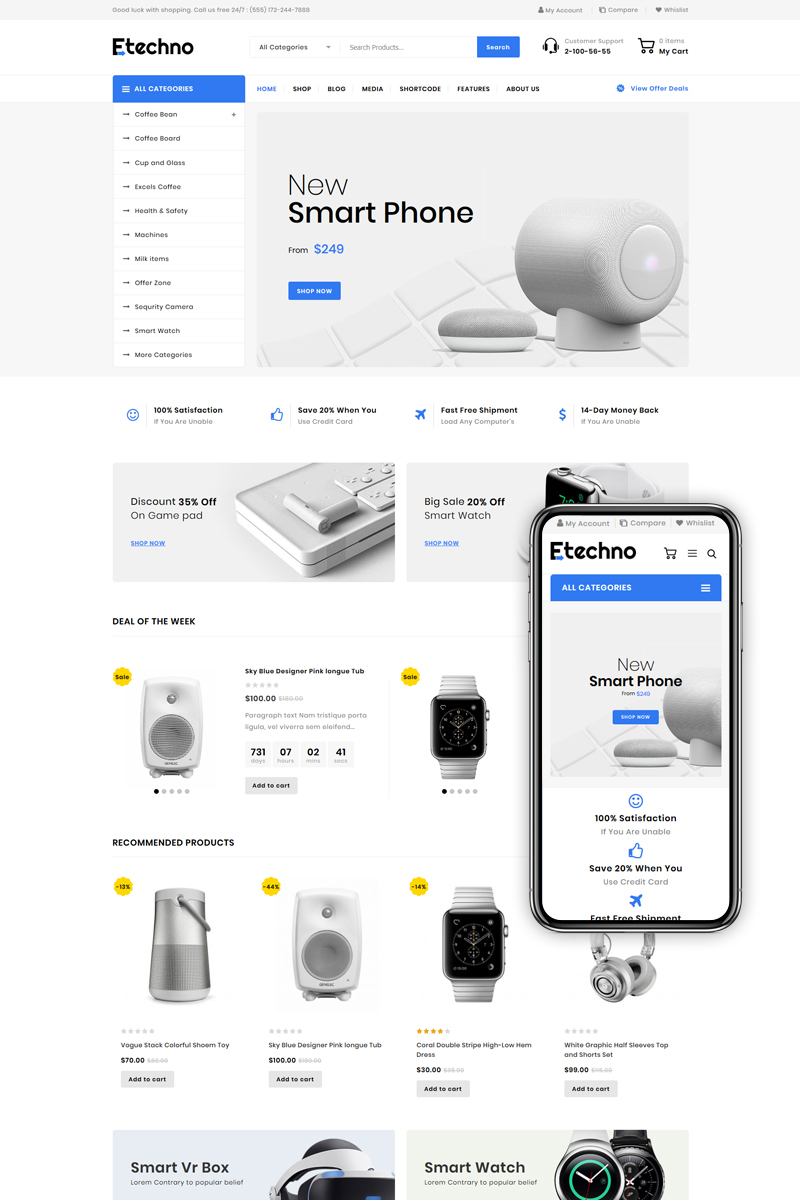 Responsive Etechno - Multipurpose Store Woocommerce #85564 - Ekran resmi