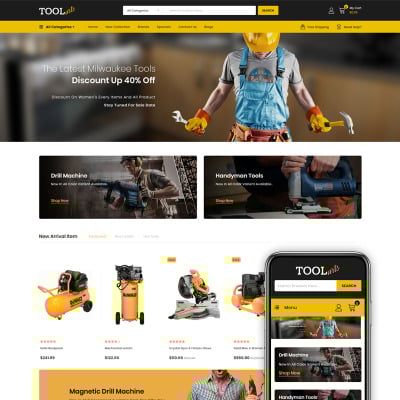 Tema OpenCart Responsive #85560 "Tools Arts - Power Tools Store" #85560