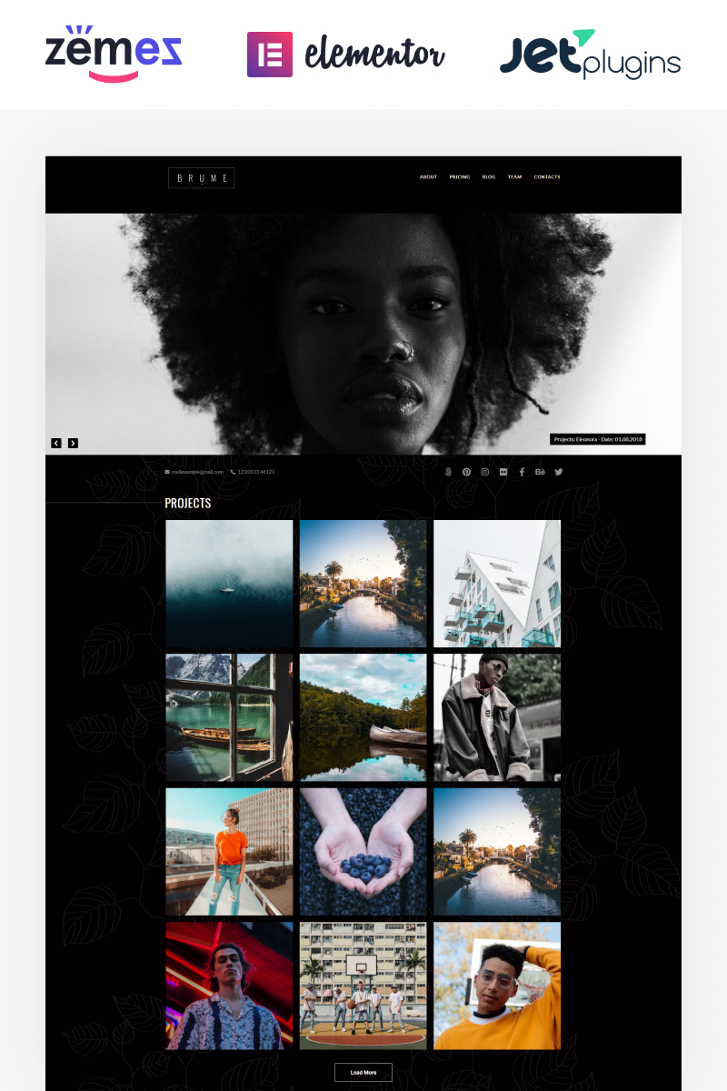 Brume - Photo Portfolio with Elementor Builder №85842 - скриншот