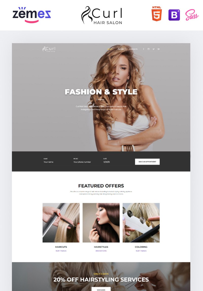 Curl Html Template