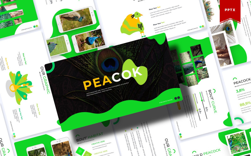 Peacok | PowerPoint template PowerPoint Template