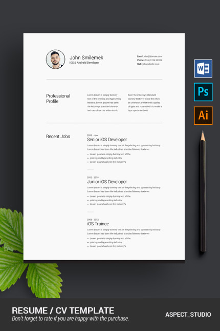 Template #85917 Page Resume Webdesign Template - Logo template Preview