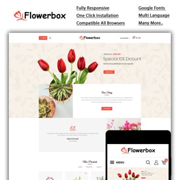 Flower Online OpenCart Templates 85944