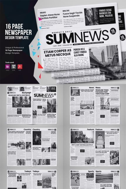 Template #85963 Page Newspaper Webdesign Template - Logo template Preview