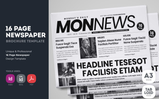MonNews - 16 Page Newspaper Design Template
