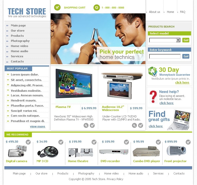 Electronics Website Template #8684