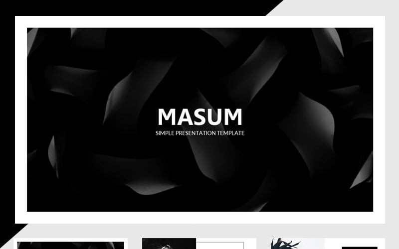 Masum Black And White PowerPoint template PowerPoint Template