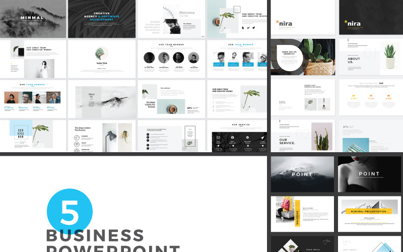 5 Minimal Business Presentation Pack PowerPoint template PowerPoint Template